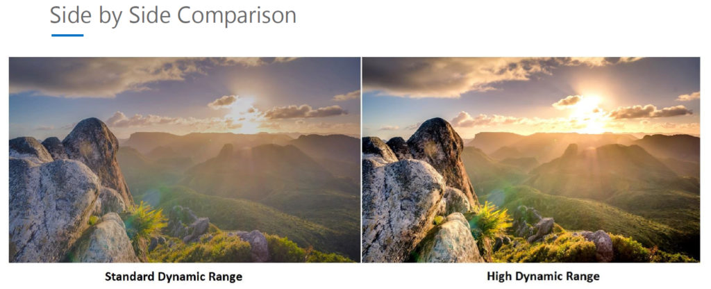 Side by Side Comparison of Standard Range and HDR Range